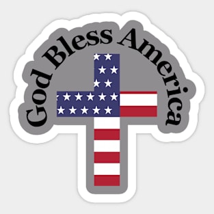 God Bless America Cross Sticker